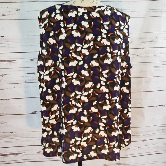 NWT Anne Klein african violet floral print tank - Picture 4 of 8